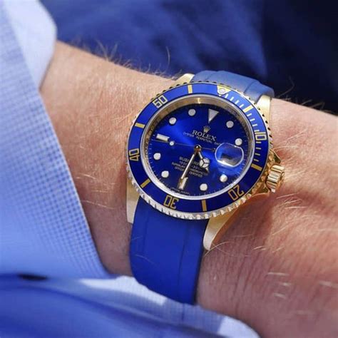 rolex submariner blue rubber strap|everest curved end rubber strap.